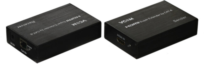 Удлинитель HDMI по витой паре до 60м extender +2б.п. VCOM <DD471> VCOM RJ45,HDMI (f) - RJ45,HDMI (f) 60м