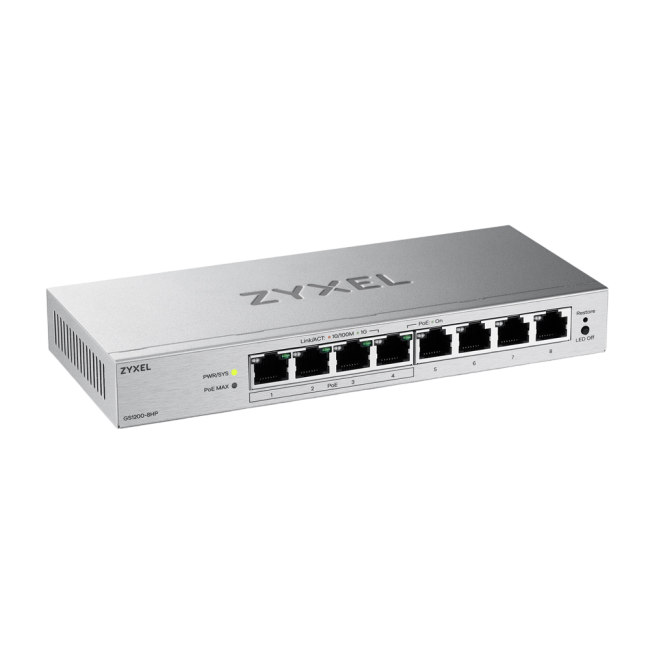 Коммутатор ZYXEL GS1200-8HPV3-EU0101F Коммутатор ZYXEL GS1200-8HPV3-EU0101F