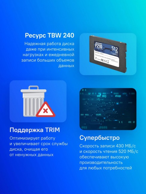 Накопитель SSD Patriot P210S512G25