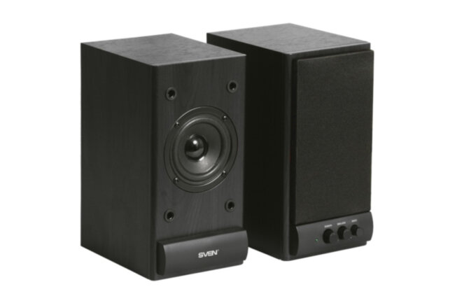 Колонки деревянные АС SPS-609 (10 Вт), чёрный SVEN SPS-609 Black Колонки деревянные АС SPS-609 (10 Вт), чёрный SVEN SPS-609 Black