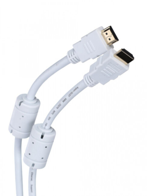 Кабель HDMI 19M/M ver 2.0, 10М, 2 фильтра, белый  Aopen <ACG711DW-10M> AOpen HDMI (m) - HDMI (m) 10м