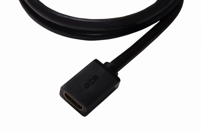 Greenconnect Удлинитель 1.0m v2.0 HDMI-HDMI черный, OD7.3mm, 28/28 AWG, позолоченные контакты, Ethernet 18.0 Гбит/с, 19M / 19F, GCR-HMFR6-BB3S-1m, тройной экран Greenconnect HDMI (f) - HDMI (m) 1м