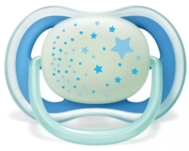 Пустышка 6-18M, 2 шт НОЧНАЯ для мальчика Philips SCF376/21
