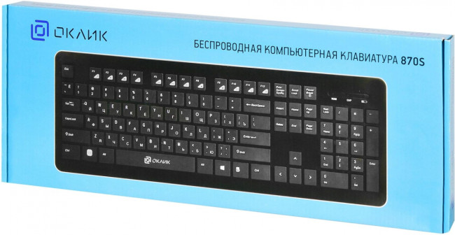 Клавиатура Oklick 870S черный USB беспроводная slim Multimedia Oklick 368218 Клавиатура Oklick 870S черный USB беспроводная slim Multimedia Oklick 368218