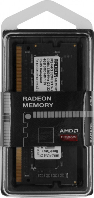 Память DDR4 4GB 3200MHz AMD R944G3206S1S-U Память DDR4 4GB 3200MHz AMD R944G3206S1S-U