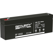 Батарея SECURITY FORCE серия SF, SF 12022, напряжение 12В, емкость 2.2Ач (разряд 20 часов),  макс. ток разряда (5 сек.) 52.5А, макс. ток заряда 0.66А, свинцово-кислотная типа AGM, клеммы F1, ДxШxВ 179х35х61мм., вес кг., срок службы 3-5 лет. Security Force