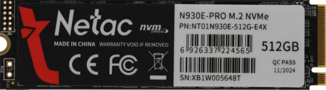 Накопитель SSD Netac NT01N930E-512G-E4X Накопитель SSD Netac NT01N930E-512G-E4X
