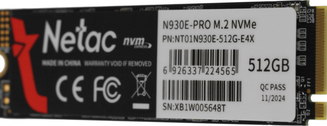 Накопитель SSD Netac NT01N930E-512G-E4X Накопитель SSD Netac NT01N930E-512G-E4X