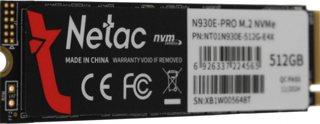 Накопитель SSD Netac NT01N930E-512G-E4X Накопитель SSD Netac NT01N930E-512G-E4X