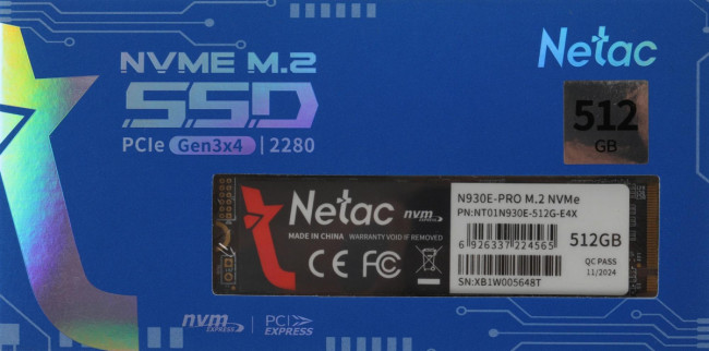 Накопитель SSD Netac NT01N930E-512G-E4X Накопитель SSD Netac NT01N930E-512G-E4X