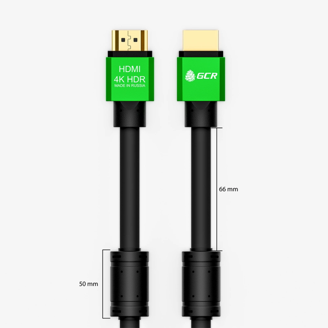 Greenconnect Кабель 1.2m HDMI версия 2.0, HDR 4:2:2, Ultra HD, 4K 60 fps 60Hz/5K*30Hz, 3D, AUDIO, 18.0 Гбит/с, 28/28 AWG, OD7.3mm, тройной экран, нейлон, AL корпус зеленый, ферритовые кольца, GCR-51005 Greenconnect HDMI (m)- HDMI (m) 1.2м