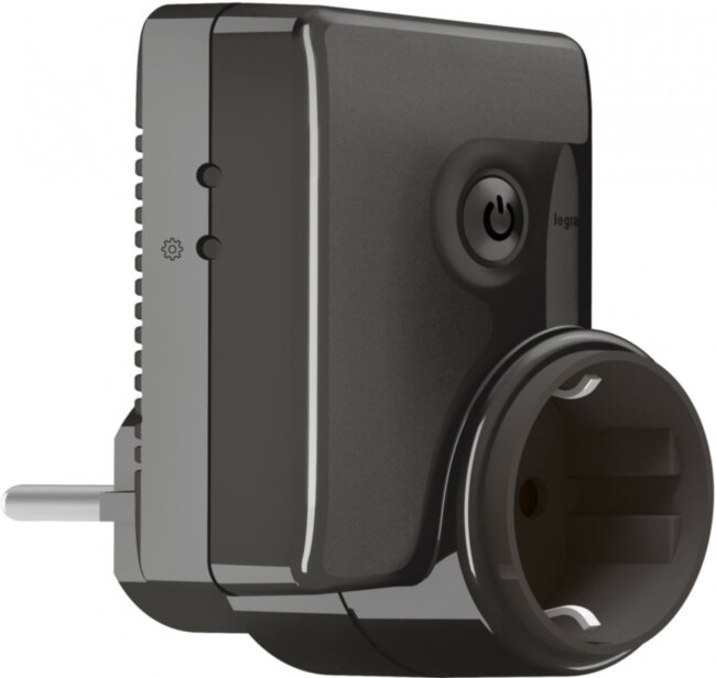 Моб.розетка 2К+З 16А 230В ГРФ Умная розетка Legrand ЭУИ with NETATMO, Цвет Графит. С заземлением, 16А, 230В, Управление со смартфона.