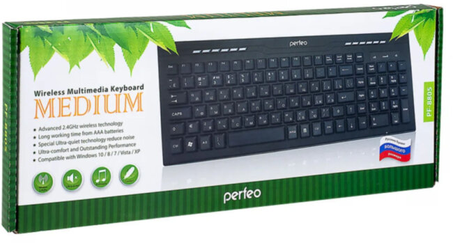 Perfeo клавиатура беспров. "MEDIUM" Multimedia, USB, чёрная Perfeo  "MEDIUM" PF_4510