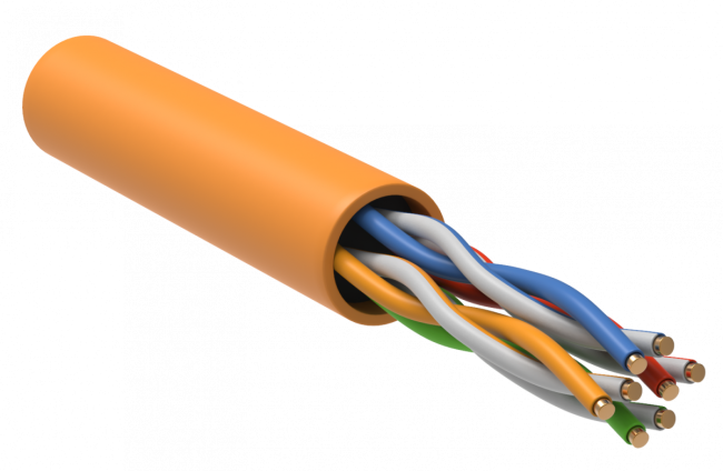 ITK Витая пара U/UTP 5E 4х2х24AWG LSZH оранжевый (305м) РФ/Т ITK LC1-C5E04-127-T-R