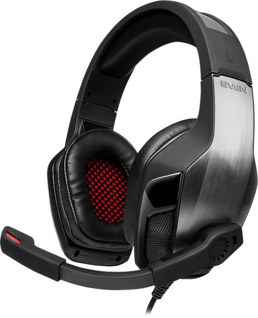 Игровые наушники с микрофоном SVEN AP-U995MV, черный-красный (USB, LED, 7,1) Sven AP-U995MV