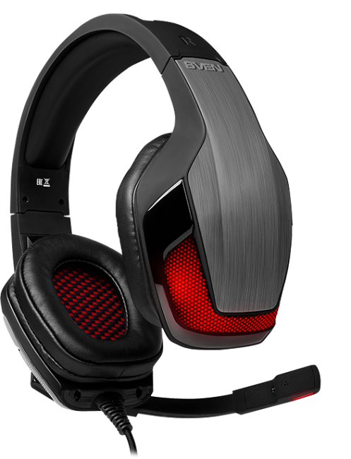 Игровые наушники с микрофоном SVEN AP-U995MV, черный-красный (USB, LED, 7,1) Sven AP-U995MV