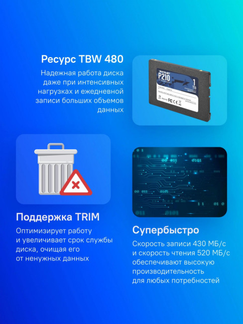 Накопитель SSD Patriot P210S1TB25