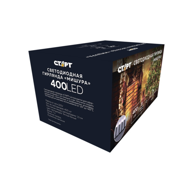 Гирлянда Гирлянда 400LED 220V, 8 режимов, 7 м, нить, мягкий белый Гирлянда Гирлянда 400LED 220V, 8 режимов, 7 м, нить, мягкий белый