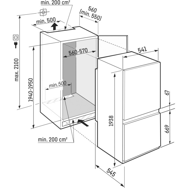 Встраиваемые холодильники Liebherr Liebherr ICBNSd 5623-20 001 Встраиваемые холодильники Liebherr Liebherr ICBNSd 5623-20 001