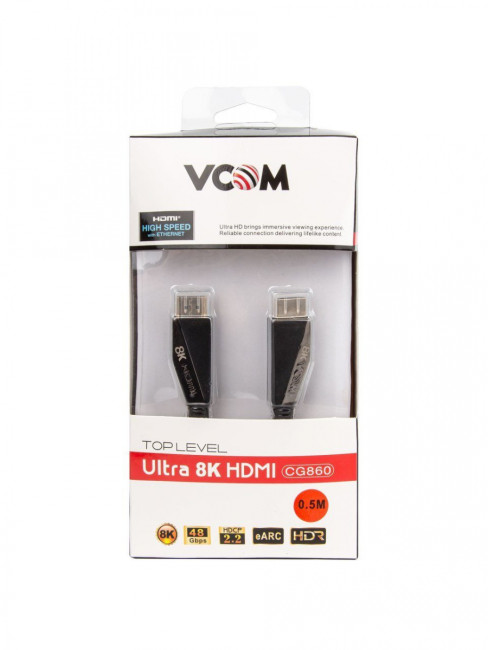 Кабель HDMI 19M/M,ver. 2.1, 8K@60 Hz 0.5m VCOM <CG860-0.5M> VCOM HDMI (m) - HDMI (m) 0.5м Кабель HDMI 19M/M,ver. 2.1, 8K@60 Hz 0.5m VCOM <CG860-0.5M> VCOM HDMI (m) - HDMI (m) 0.5м