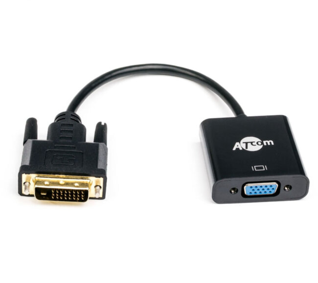 Переходник 0.1 m DVI-D(m) <=> VGA(f) ATcom DVI-D (m) - VGA (f) 0.1 м