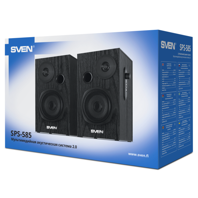 SVEN SPS-585, черный, акустическая система 2.0 (мощность 2x10 Вт (RMS)) Sven SV-019679 SVEN SPS-585, черный, акустическая система 2.0 (мощность 2x10 Вт (RMS)) Sven SV-019679