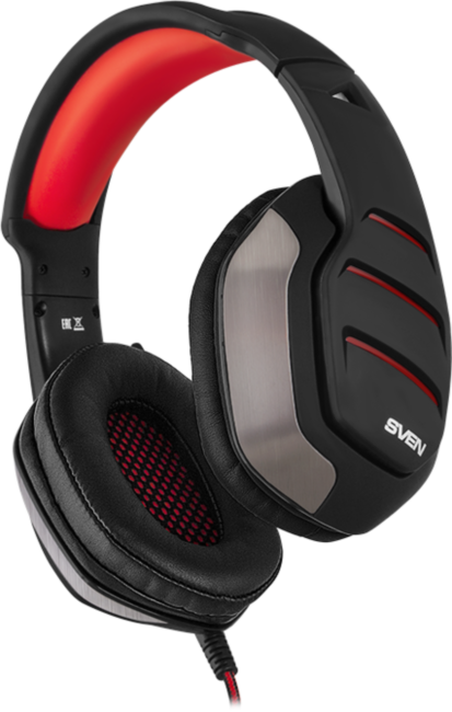 Игровые наушники с микрофоном SVEN AP-U997MV, черный-красный (USB, LED, 7,1) Sven AP-U997MV