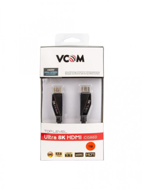 Кабель HDMI 19M/M,ver. 2.1, 8K@60 Hz 1m VCOM <CG860-1M> VCOM HDMI (m) - HDMI (m) 1м Кабель HDMI 19M/M,ver. 2.1, 8K@60 Hz 1m VCOM <CG860-1M> VCOM HDMI (m) - HDMI (m) 1м