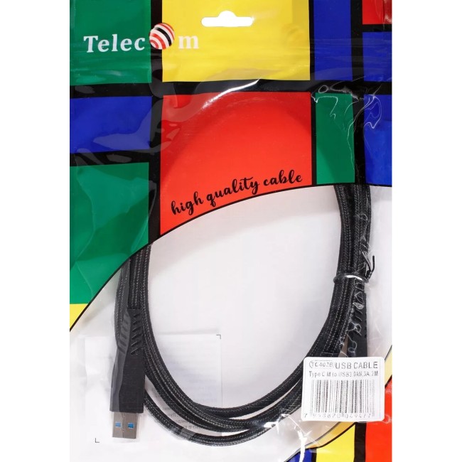 Кабель-адаптер USB 3.1 Type-Cm --> USB 3.0 Am, 2метра  Telecom <TC402B-2M> VCOM TC402B-2M