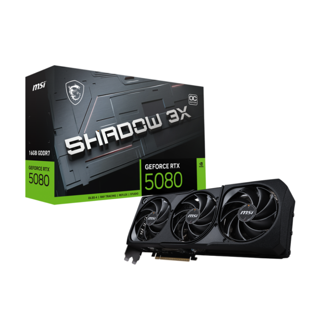 Видеокарта MSI GeForce RTX 5080 16G SHADOW 3X OC Видеокарта MSI GeForce RTX 5080 16G SHADOW 3X OC