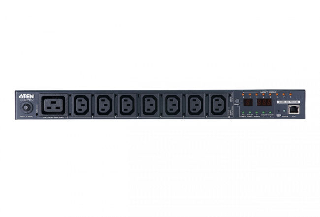 Устройство распределения питания, с управлением, 16A, 2.4kW, 8 портов, 1 банк, IP доступ, ввод C14, (8*C13 монитор. V / A / кВт / кВтч по портам/устройству вкл/выкл по портам;без шнуров) ATEN PE8208G Устройство распределения питания, с управлением, 16A, 2.4kW, 8 портов, 1 банк, IP доступ, ввод C14, (8*C13 монитор. V / A / кВт / кВтч по портам/устройству вкл/выкл по портам;без шнуров) ATEN PE8208G