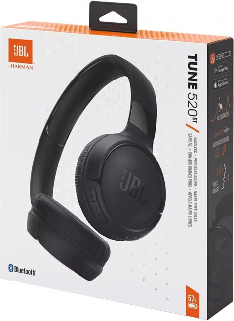 Гарнитура накладные JBL JBLT520BTBLK Гарнитура накладные JBL JBLT520BTBLK