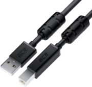 GCR Кабель PROF 0.75m USB 2.0, AM/BM, черный, ферритовые кольца, 28/24 AWG, экран, армированный, морозостойкий, GCR-52416 Greenconnect USB 2.0 Type-AM - USB 2.0 Type-BM 0.75м