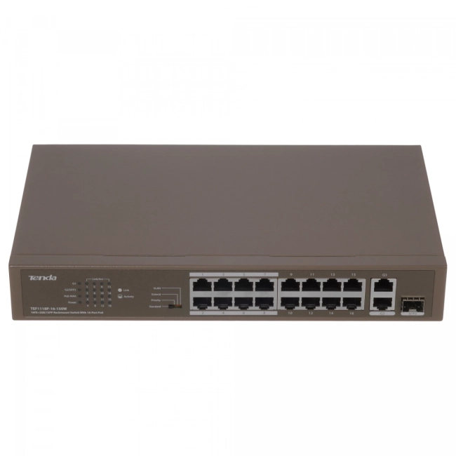 Коммутатор Tenda TEF1118P-16-150W Коммутатор Tenda TEF1118P-16-150W