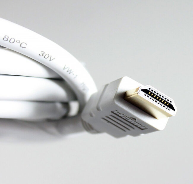 Кабель HDMI 19M/M ver 2.0, 1М, белый  Aopen <ACG711W-1M> AOpen HDMI (m) - HDMI (m) 1м