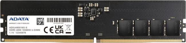 Память DDR5 16GB 4800MHz ADATA AD5U480016G-S Память DDR5 16GB 4800MHz ADATA AD5U480016G-S