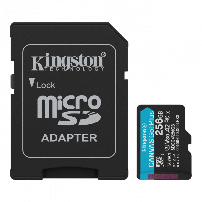 Карта памяти Kingston 256GB microSDXC Canvas Go Plus Gen4 200MB/s A2 U3 V30 Card + ADP Kingston SDCG4/256GB Карта памяти Kingston 256GB microSDXC Canvas Go Plus Gen4 200MB/s A2 U3 V30 Card + ADP Kingston SDCG4/256GB