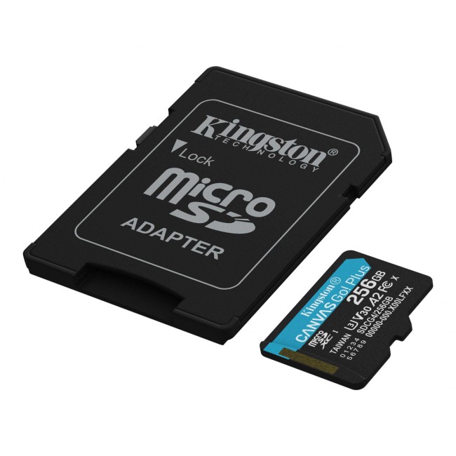Карта памяти Kingston 256GB microSDXC Canvas Go Plus Gen4 200MB/s A2 U3 V30 Card + ADP Kingston SDCG4/256GB Карта памяти Kingston 256GB microSDXC Canvas Go Plus Gen4 200MB/s A2 U3 V30 Card + ADP Kingston SDCG4/256GB