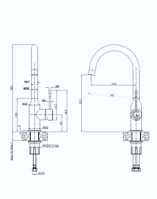Смеситель RIVELATO Rivelato 1923502 BS Смеситель RIVELATO Rivelato 1923502 BS
