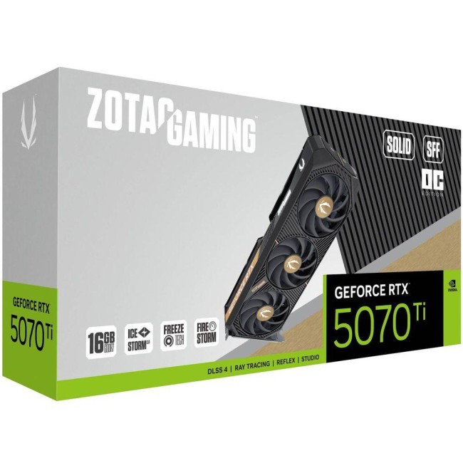 Видеокарта Zotac GAMING GeForce RTX 5070 Ti SOLID SFF OC (ZT-B50710J3-10P) Видеокарта Zotac GAMING GeForce RTX 5070 Ti SOLID SFF OC (ZT-B50710J3-10P)