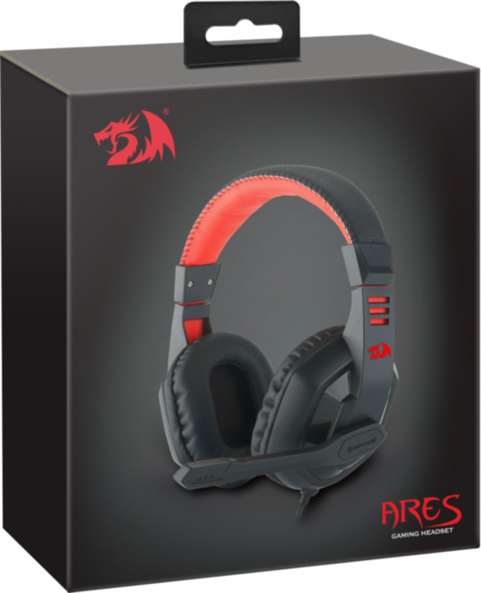 Redragon Игровая гарнитура Ares красный + черный, кабель 2 м Redragon Ares Redragon Игровая гарнитура Ares красный + черный, кабель 2 м Redragon Ares