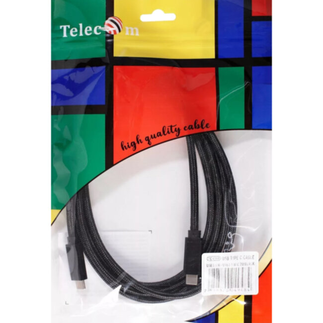 Кабель USB 3.1 Type Cm -- Cm  IC 5А 20Gbs длина 2M, Telecom <TC420B-2M> черный VCOM TC420B-2M