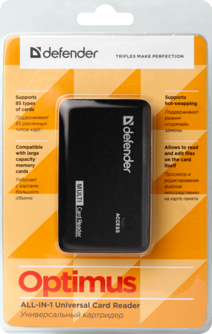 Defender Универсальный картридер Optimus USB 2.0, 5 слотов Defender Optimus USB 2.0, 5 слотов