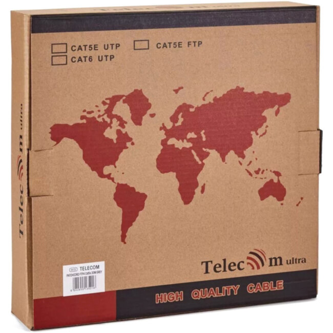 Патчкорд литой Telecom  FTP кат.5e 30m VCOM NA102-FTP-C5E-30M