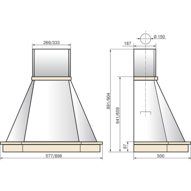Вытяжка ELIKOR Вытяжка настенная Elikor Камин Грань 60П-650-П3Л