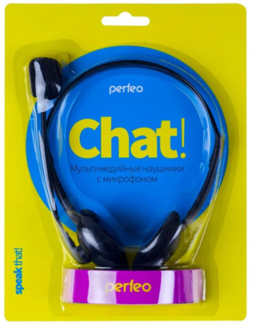 Perfeo компьютерная стерео гарнитура накладная CHAT черная Perfeo CHAT PF-CHAT-BLK