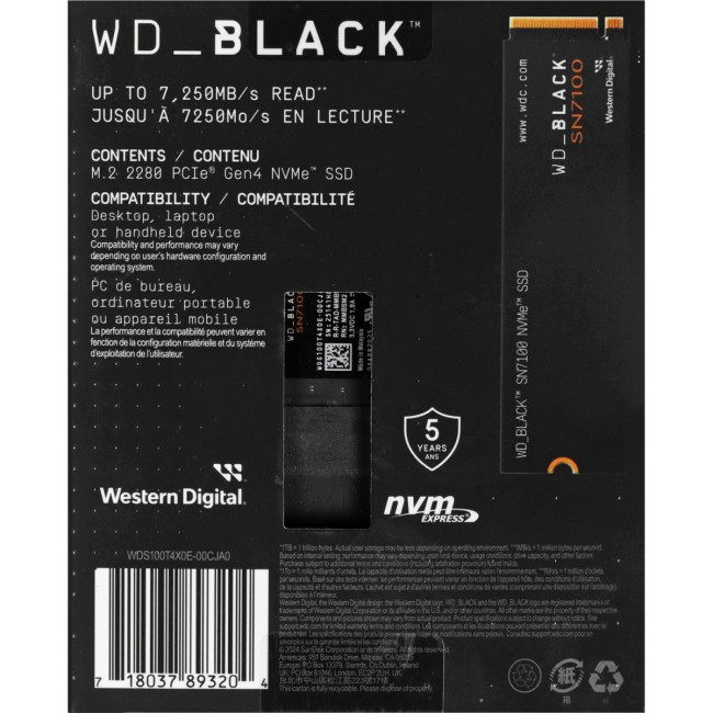 Твердотельные накопители WD Black SN7100 (WDS100T4X0E) Твердотельные накопители WD Black SN7100 (WDS100T4X0E)