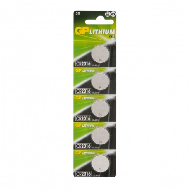 Литиевые дисковые батарейки GP Lithium CR2016 - 5 шт., каждая в своем отрывном блистере GP 4891199001123 Литиевые дисковые батарейки GP Lithium CR2016 - 5 шт., каждая в своем отрывном блистере GP 4891199001123