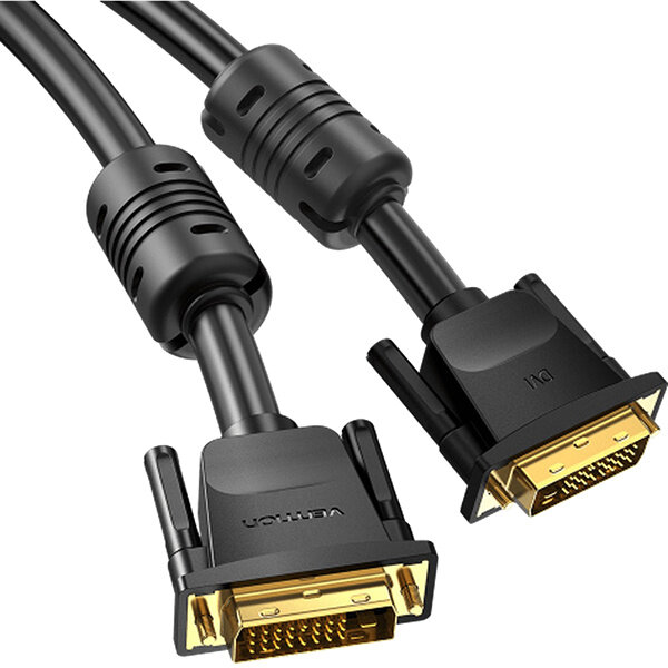 Кабель Vention DVI-D Dual link 25M/25M с ферритовым фильтром - 2м. Vention EAABH Кабель Vention DVI-D Dual link 25M/25M с ферритовым фильтром - 2м. Vention EAABH