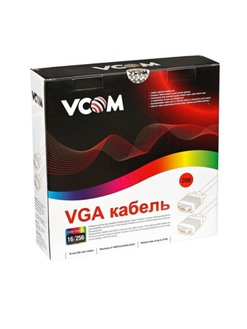 Кабель монитор-SVGA card (15M-15M) 20м 2 фильтра VCOM <VVG6448-20M> VCOM VGA (m) - VGA (m) 20м Кабель монитор-SVGA card (15M-15M) 20м 2 фильтра VCOM <VVG6448-20M> VCOM VGA (m) - VGA (m) 20м